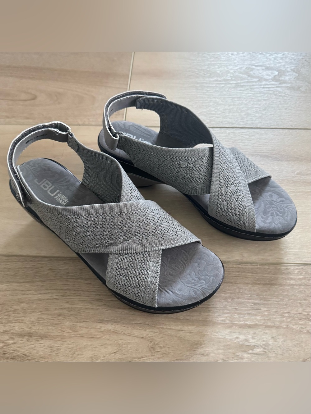 JBU by Jambu Alyssa Shimmer Knit Wedge Heel Sandal Women’s Size 9 M